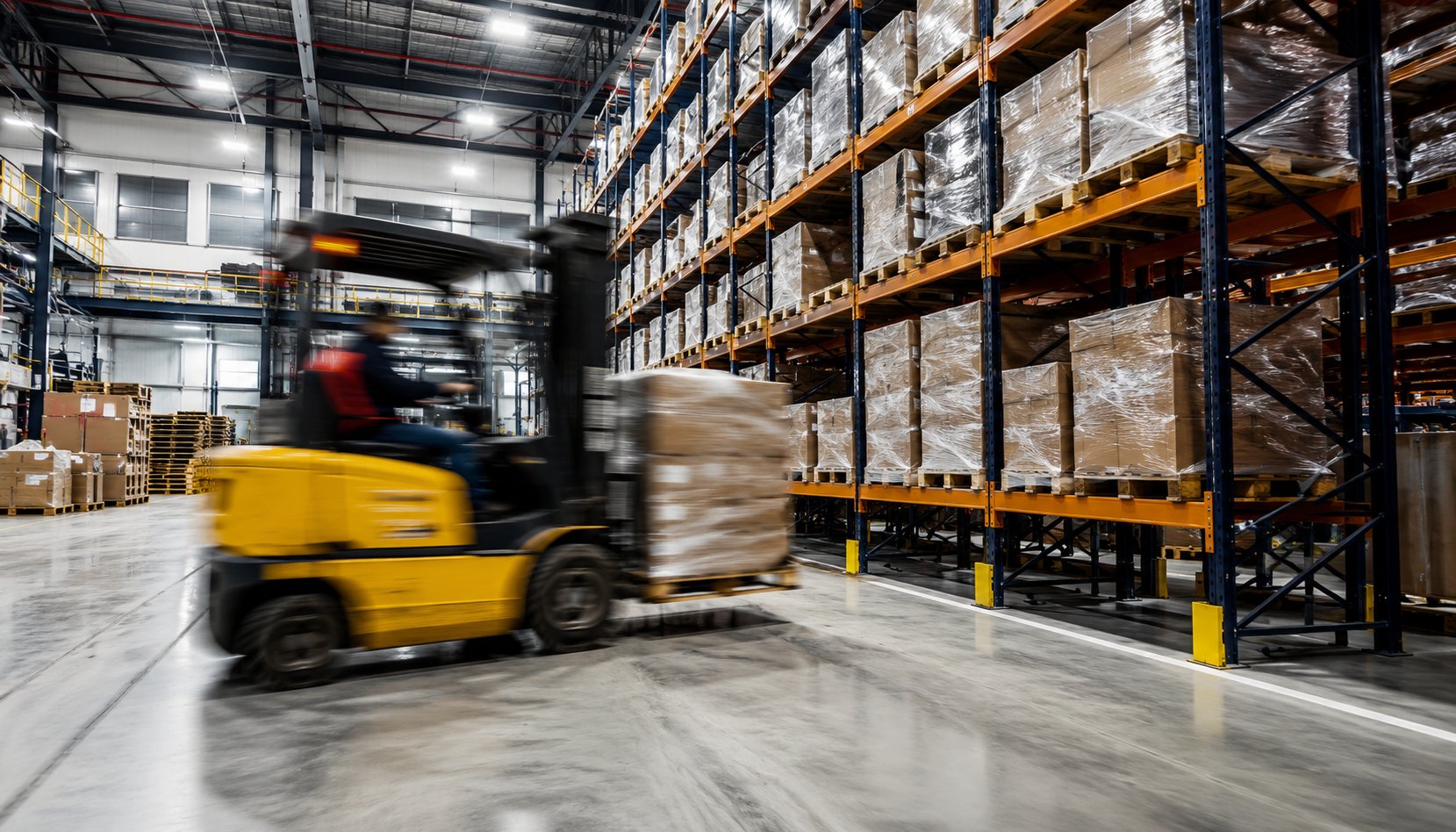Línea de producción automatizada de infraestructura logística industrial